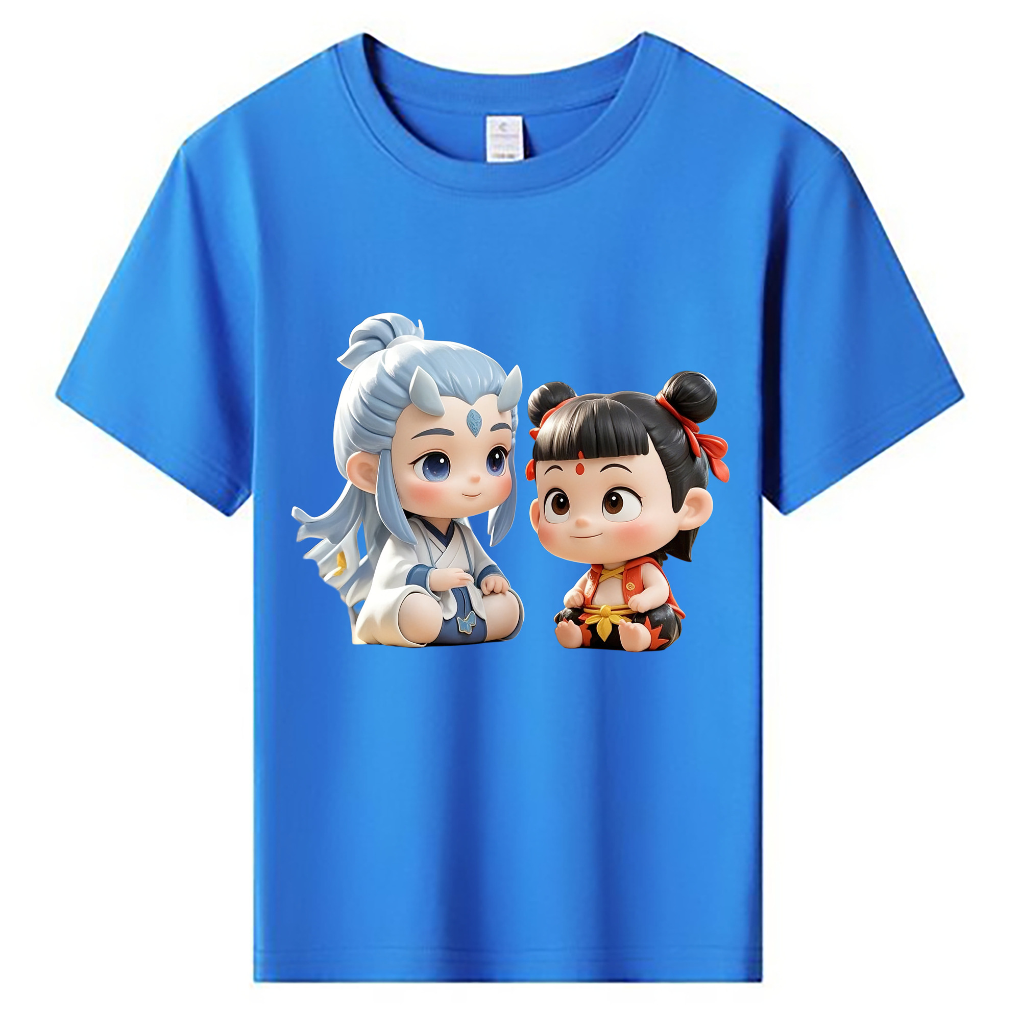 （画像用） Ne Zha 2 ナタ 魔童の大暴れ 綿100％キッズTシャツ（フロントプリント）